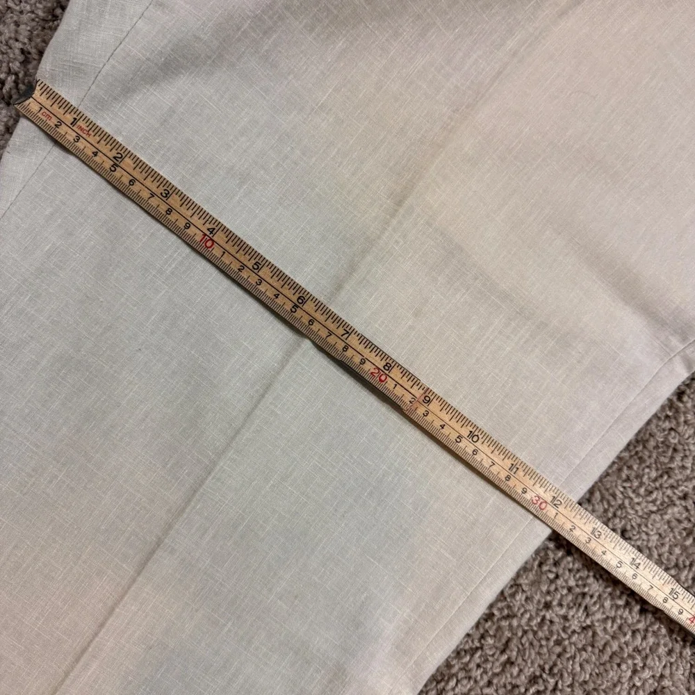 80s Haggar Linen Dress Pants Men 38x32 Cream Good Vintage Made in USA Textured